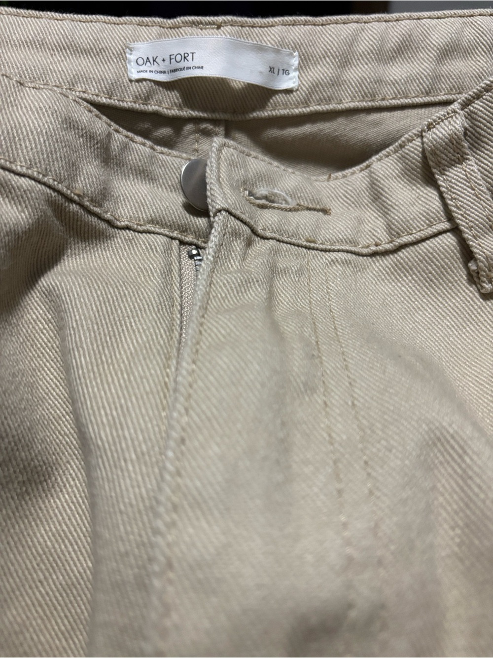 OAK + FORT Wide Leg Pants in Beige